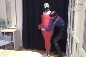 femdom encasement mummification with boot smelling
