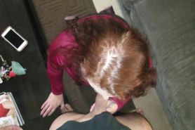 Young redhead latina loves to give head