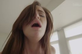 Petite cutie licks the cum from your cock