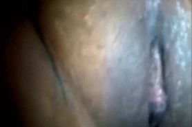 Ebony babe closeup masturbation