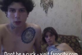 Teen couple fuck on cam