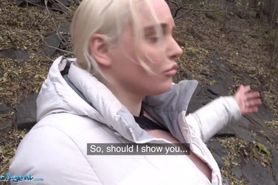 Public Agent gives it to blonde Jordan Pryce’s massive tits