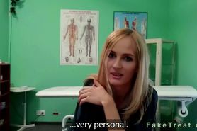 Small tittied blonde fucked by doctor in his office