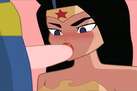 SUPERMAN BLOWJOB wonder woman - WONDERWOMAN swallows cum - dc cum swallowing blowjob cum mouth toons