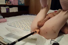 Sissy gets Stuffed by a screw machine during a diaper change (upload attempt #2)