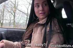 Busty Anna gets hard action inside a strangers car