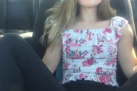 Teen Squirting in Car Parking Lot Public