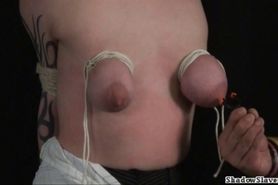 Tit tortured blondes extreme bdsm and hardcore submission of tattooed amateur slaveslut in nipple punishments and bondage