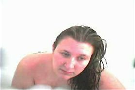 horny girl having bath