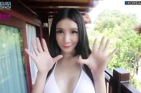 Beautiful Korean girl in swimsuit