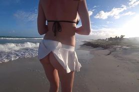 walking at the beach without panties