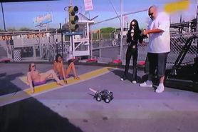 Driving remote control car with dildo into girls vagina Bang Bros
