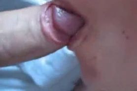 Awesome blowjob ends with jizz filled mouth