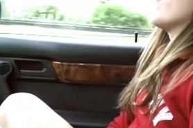 Amateur girl stripping in the car - Sascha Production