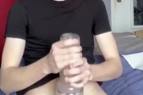 Cute College Boy Moans As He Plays With a Fleshlight