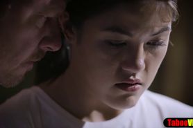 Shy teen stepdaughter lured into taboo fuck by stepdad