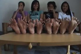 Filipina Girls Toe Spreading Wiggling