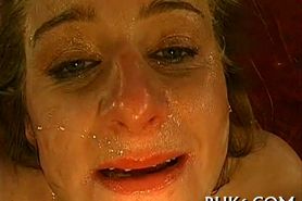 Babes faces filled with cumshot