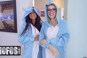 MOFOS - Anny Aurora & Eliza Ibarra share in Onesie Twosie Threesome