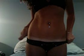 sexy girl strips and plays with herself