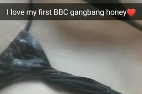 My wife sent me this video after her first no-condom BBC gangbang! I think she get addicted to this