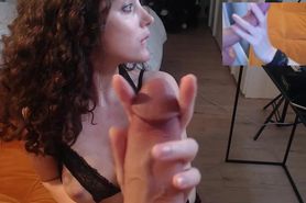 Cleopatra sinns is playing with her new toy: the real cock (clip from her camshow March 27th)