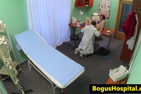 FAKEHUB - Euro babe pussy licked by the doctor