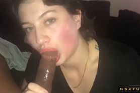 Sexy Brunette GF Wraps Her Lips Around A Big Black Shaft