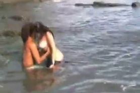 Hot BJ on the Beach in the water