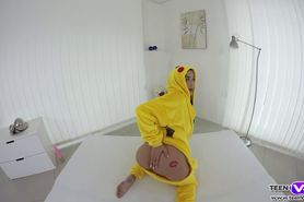 VR pokemon babe Nicole Love plays her tight pussy