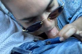 Long ride and surprise blowjob while he was driving ! Massive cumshot