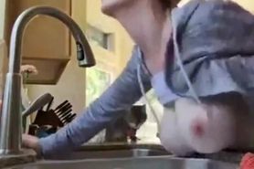 Mature Woman Gets Anal Creampie From Neighbor in the Kitchen