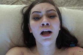 ATK Girlfriends - Lenna Lux oils up her giant boobs for you (POV Style)