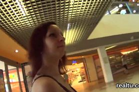 Adorable czech sweetie was teased in the shopping centre and plowed in pov
