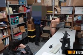 Hot teen thief fucked by a LP officer next to boyfriend