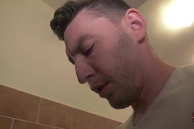 German hunks use sex addicted gay in the toilet