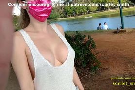 Showing her tits at Lake Ibirapuera