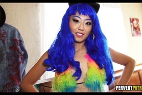 Crazy Asian Slut in costume