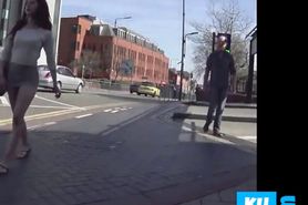 micro jupe in the street in public - video 2