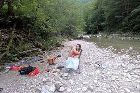Public Sex at the Creek - nearly got Caught - Milaluv