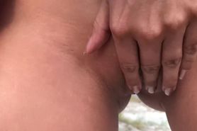 Cum in Panties sex on the beach with schoolgirl