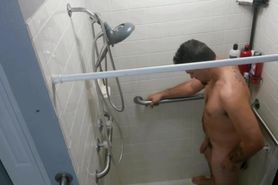 stepdad recorded in the shower