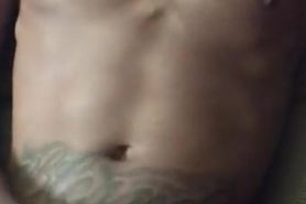 Watch me cover my abs in a huge sticky load from my long rough BBC