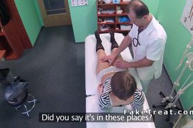 Doctor fucks petite patient in fake hospital