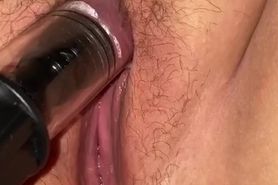 Playing with my BBW girlfriend’s wet pussy (butt plug, clit pump, dildo)