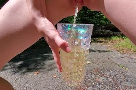 Amateur Teen Slut and OnlyFans Sensation Sarah Evans Naked in Public Drinking her Own Pee