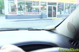 Pickedup hitchhiking teen fucked in public