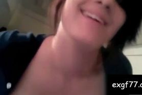 Busty girlfriend banged in home vid