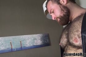 Hairyandraw Burly Chris Wydeman Rides Raw Dick In Leather