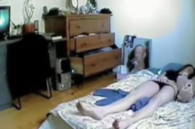 Slender bodied amateur masturbating on hidden cam
